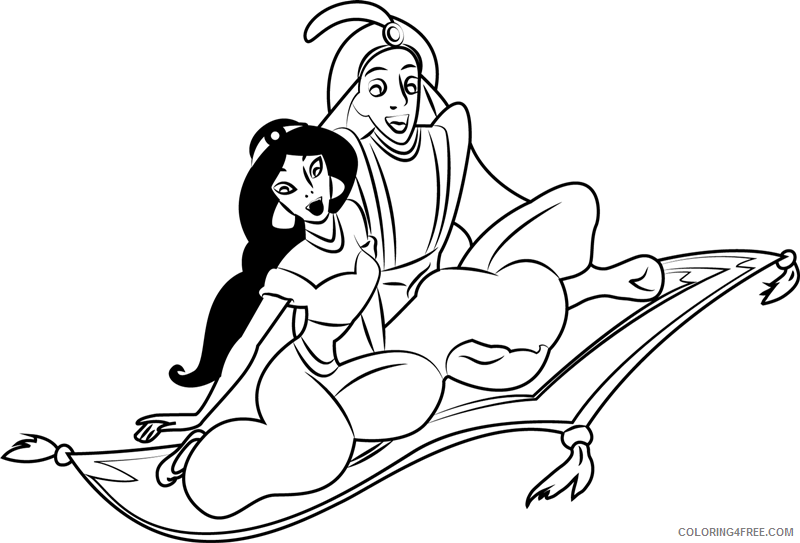 Aladdin Coloring Pages Cartoons 1532486795_jasmine and aladdin a4 Printable 2020 0276 Coloring4free