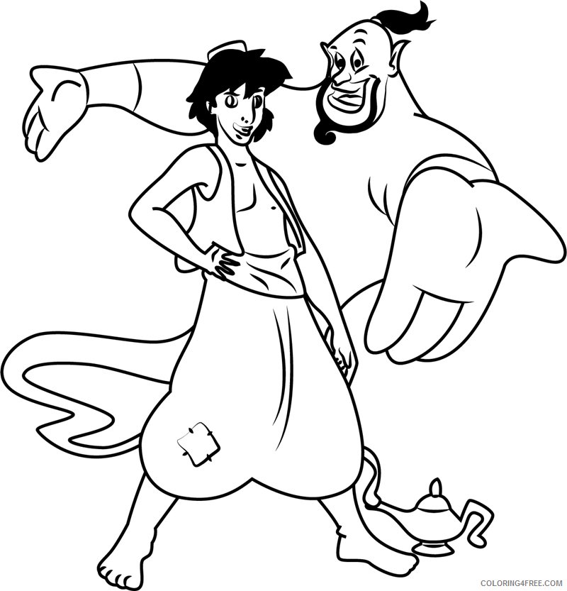 Aladdin Coloring Pages Cartoons 1532486888_aladdin and genie a4 Printable 2020 0277 Coloring4free