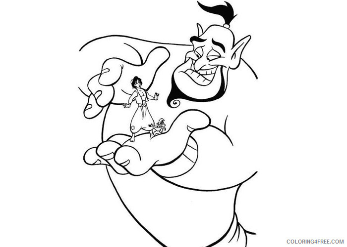 Aladdin Coloring Pages Cartoons Aladdin Genie Printable 2020 0327 Coloring4free