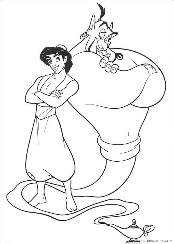 Aladdin Coloring Pages Cartoons Aladdin and The Genie Printable 2020 0313 Coloring4free