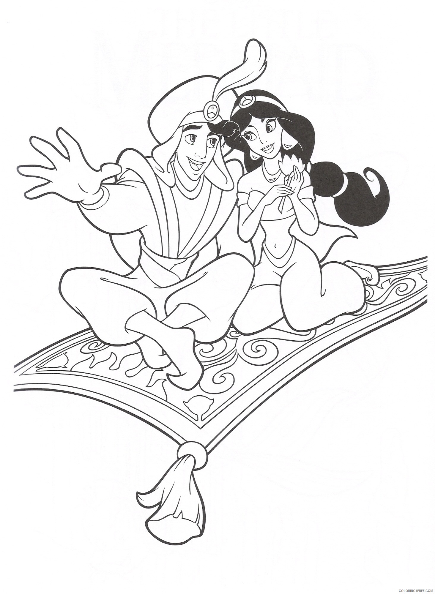 Aladdin Coloring Pages Cartoons Download Aladdin and Princess Jasmine Printable 2020 0332 Coloring4free