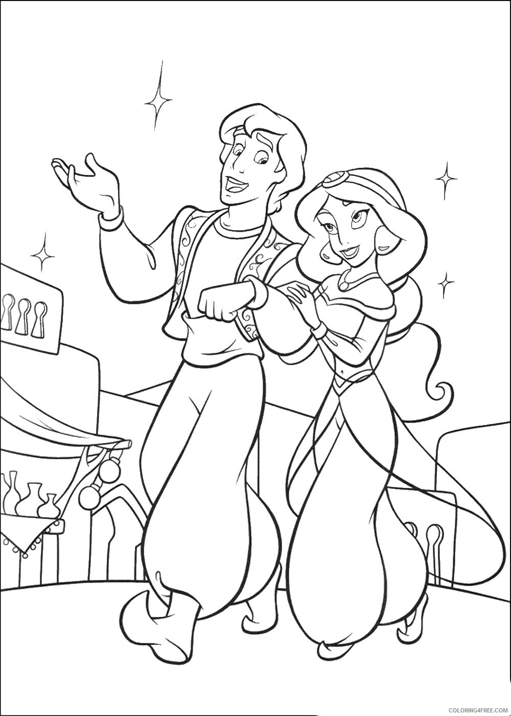 Aladdin Coloring Pages Cartoons aladdin_01 Printable 2020 0281 Coloring4free