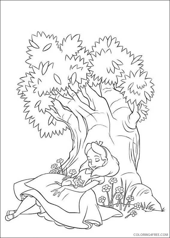 Alice in Wonderland Coloring Pages Cartoons 1533352681_alice sleeping a4 Printable 2020 0339 Coloring4free