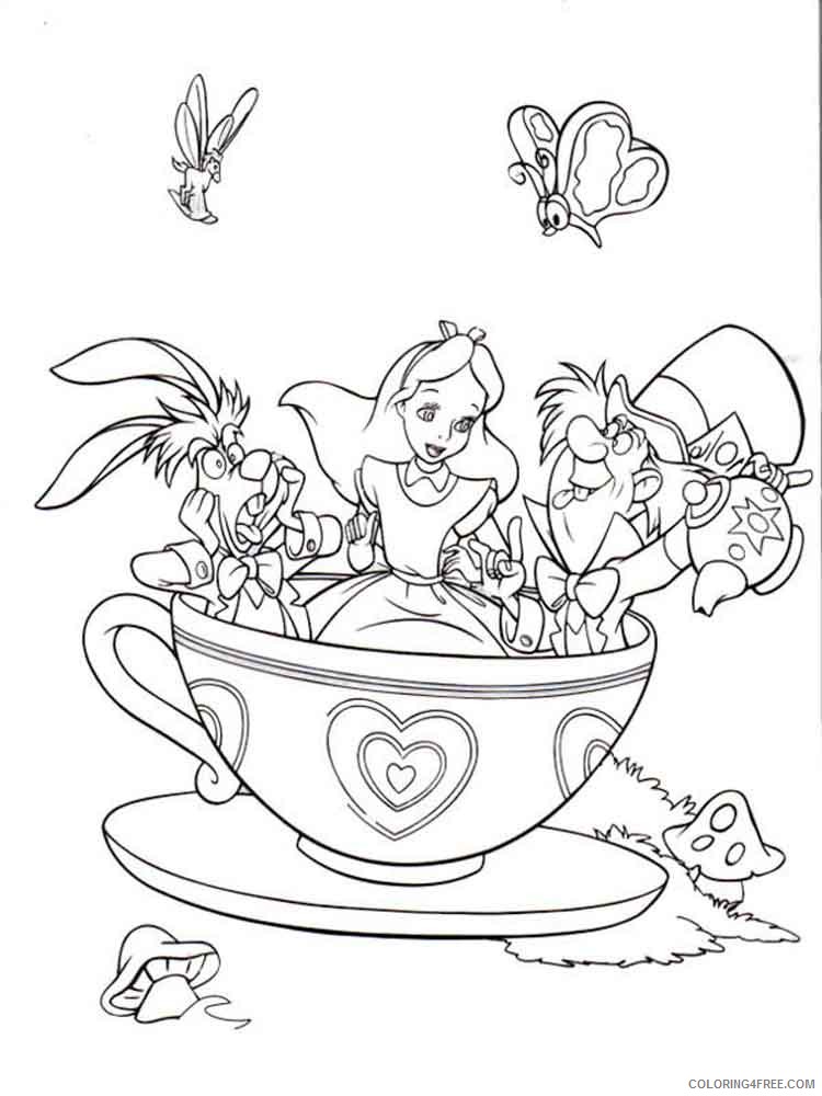 Alice in Wonderland Coloring Pages Cartoons Alice in Wonderland 18 Printable 2020 0423 Coloring4free