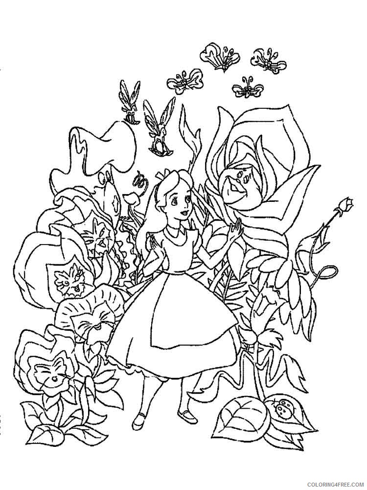 Alice in Wonderland Coloring Pages Cartoons Alice in Wonderland 19 Printable 2020 0424 Coloring4free