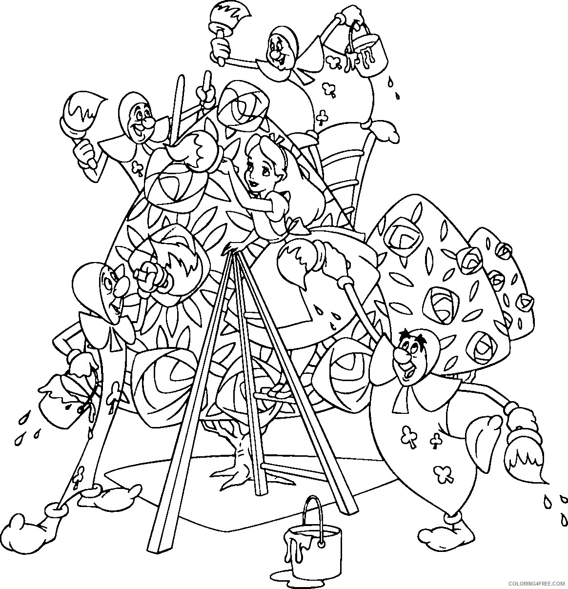 Alice in Wonderland Coloring Pages Cartoons Alice in Wonderland Printable 2020 0411 Coloring4free