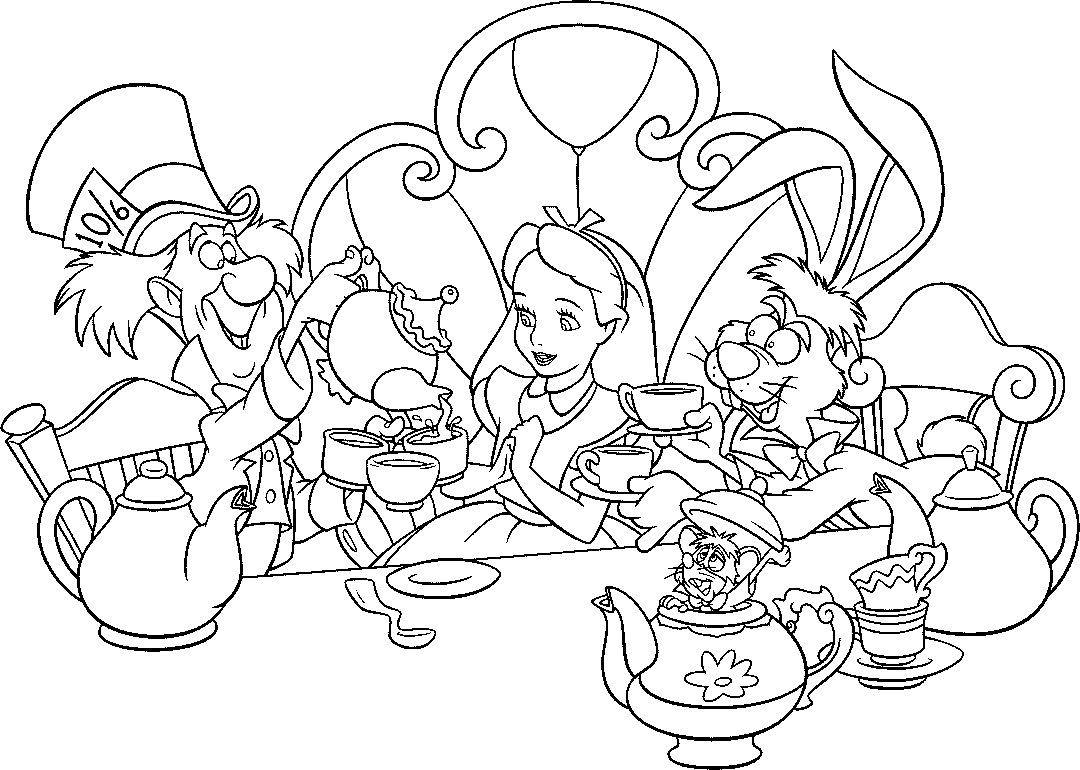 Alice in Wonderland Coloring Pages Cartoons Alice in Wonderland Printable 2020 0412 Coloring4free