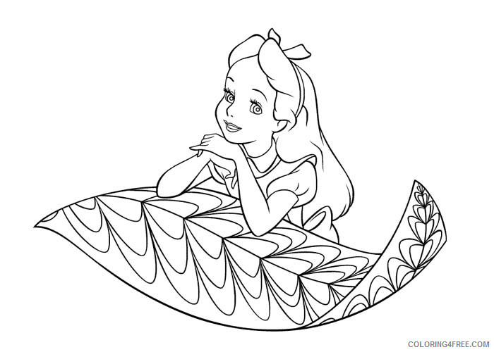 Alice in Wonderland Coloring Pages Cartoons Alice in wonderland 2 Printable 2020 0410 Coloring4free