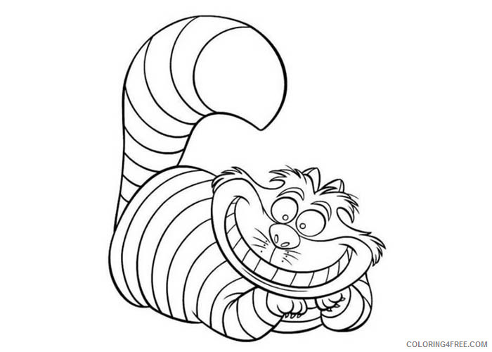 Alice in Wonderland Coloring Pages Cartoons Alice in wonderland cat Printable 2020 0409 Coloring4free