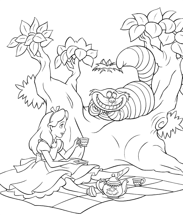 Alice in Wonderland Coloring Pages Cartoons Alice in wonderland sheet Printable 2020 0434 Coloring4free
