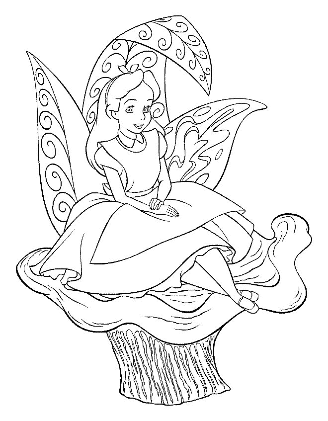 Alice in Wonderland Coloring Pages Cartoons alice in wonderland 15 Printable 2020 0419 Coloring4free