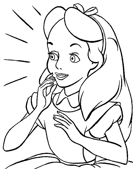 Alice in Wonderland Coloring Pages Cartoons alice in wonderland 4 Printable 2020 0426 Coloring4free