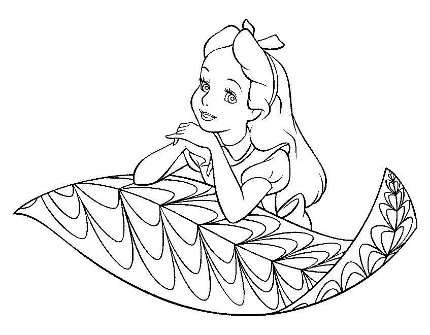 Alice in Wonderland Coloring Pages Cartoons alice in wonderland 5 Printable 2020 0427 Coloring4free