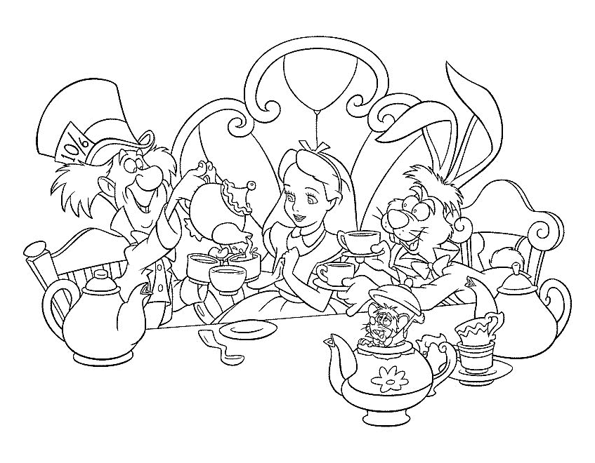 Alice in Wonderland Coloring Pages Cartoons alice in wonderland 8 Printable 2020 0431 Coloring4free