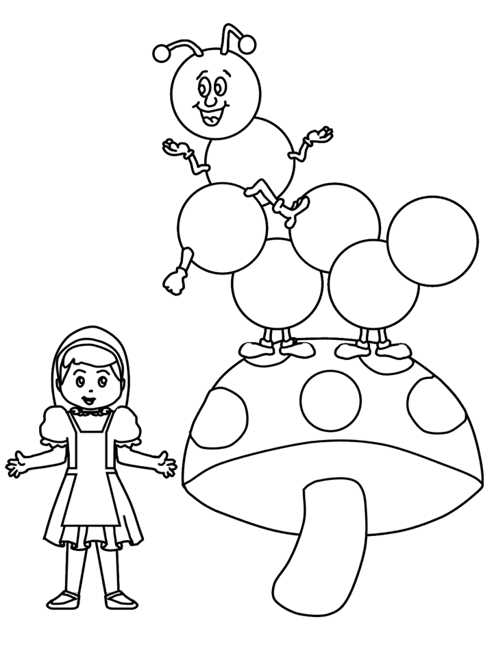 Alice in Wonderland Coloring Pages Cartoons alice8 Printable 2020 0394 Coloring4free