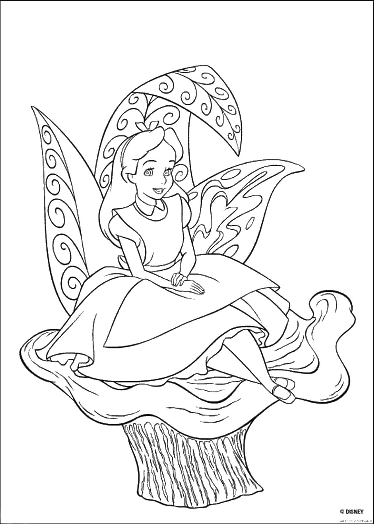 Alice in Wonderland Coloring Pages Cartoons alice_06 Printable 2020 0348 Coloring4free