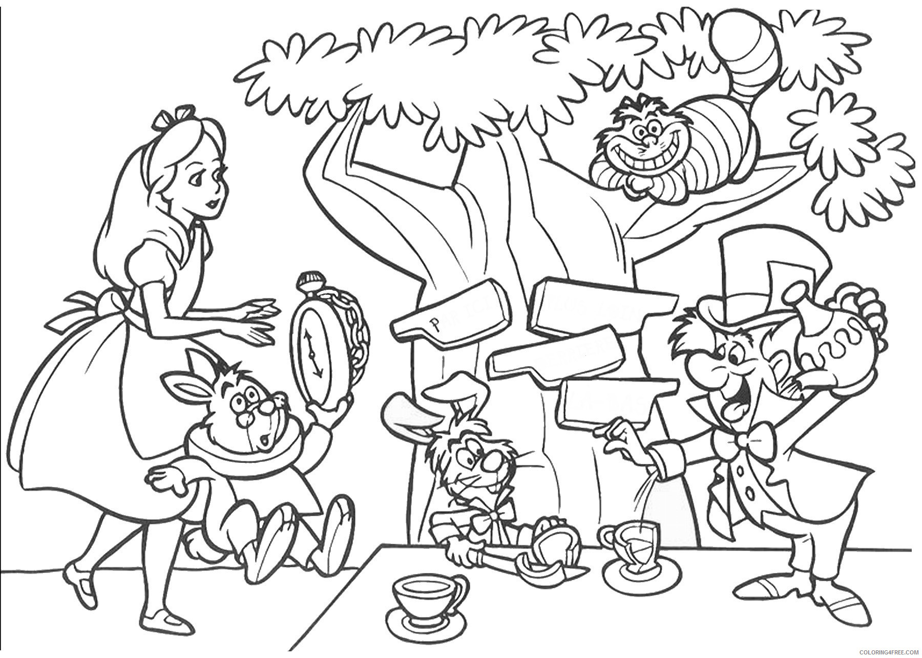 Alice in Wonderland Coloring Pages Cartoons alice_08 Printable 2020 0349 Coloring4free
