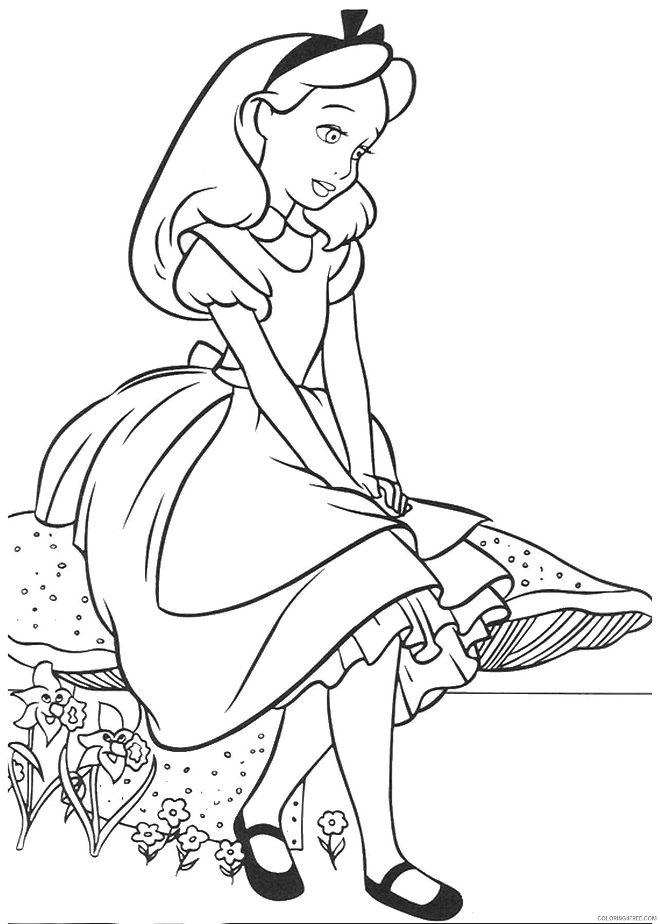 Alice in Wonderland Coloring Pages Cartoons alice_11 Printable 2020 0351 Coloring4free
