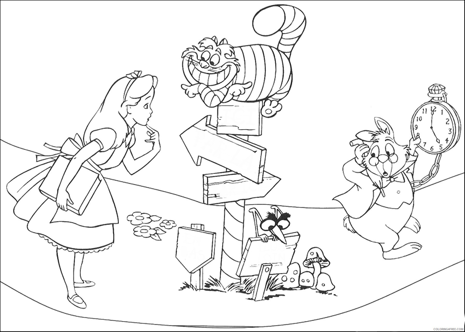 Alice In Wonderland Coloring Pages Cartoons Alice 12 Printable 2020 