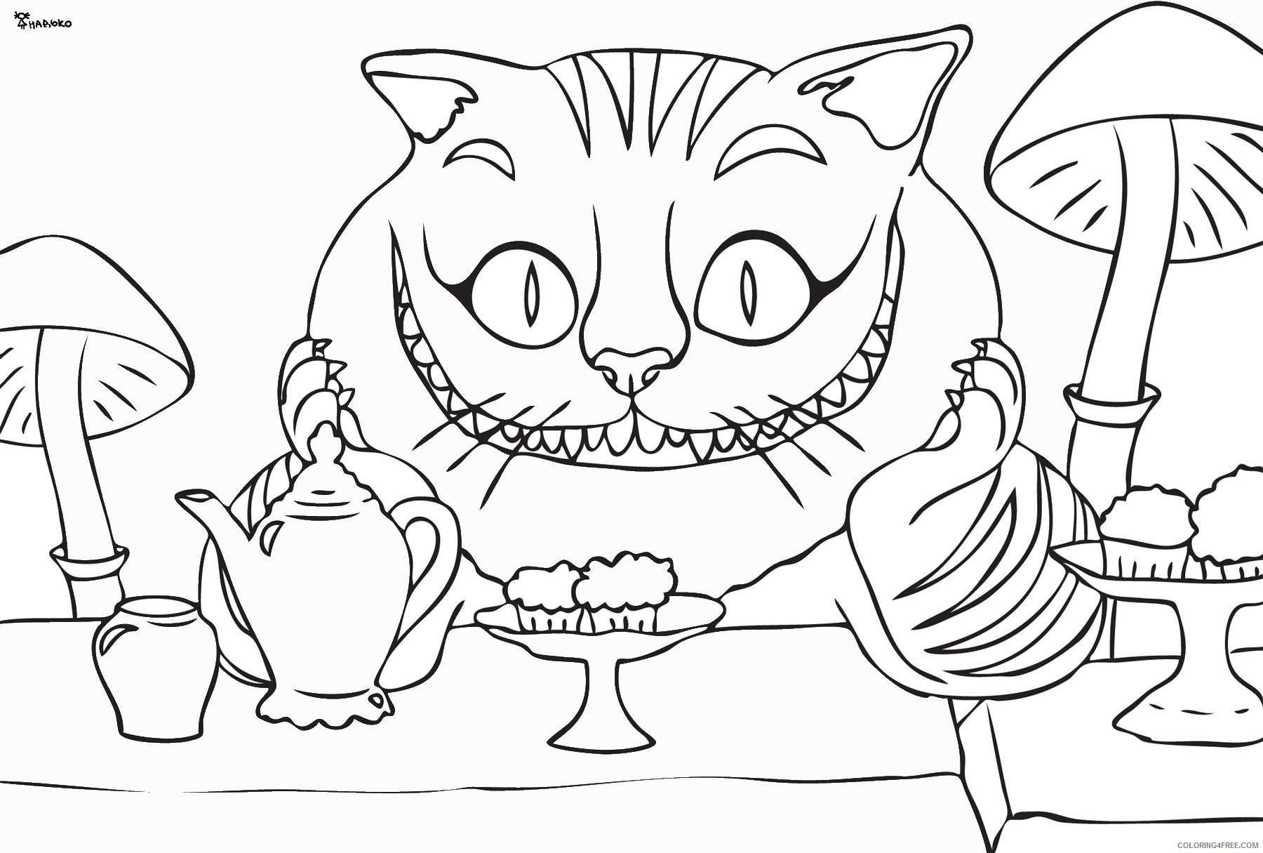 Alice in Wonderland Coloring Pages Cartoons alice_72 Printable 2020 0365 Coloring4free