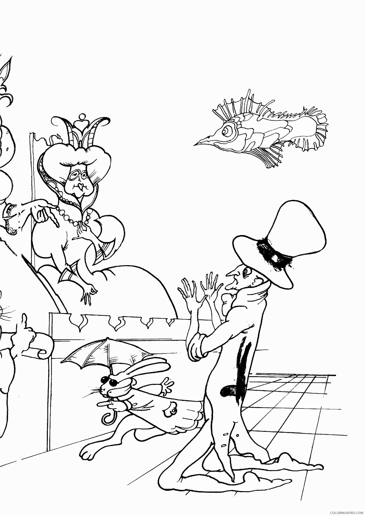 Alice in Wonderland Coloring Pages Cartoons alice_74 Printable 2020 0366 Coloring4free