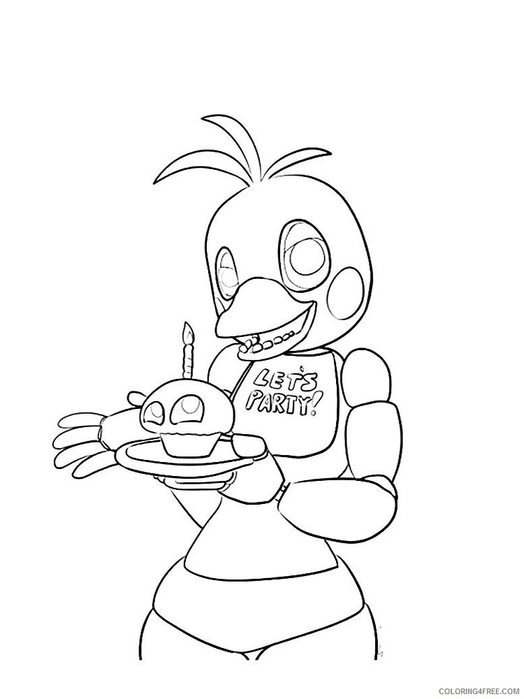 Animatronics Coloring Pages Cartoons animatronics chica 2 Printable 2020 0501 Coloring4free