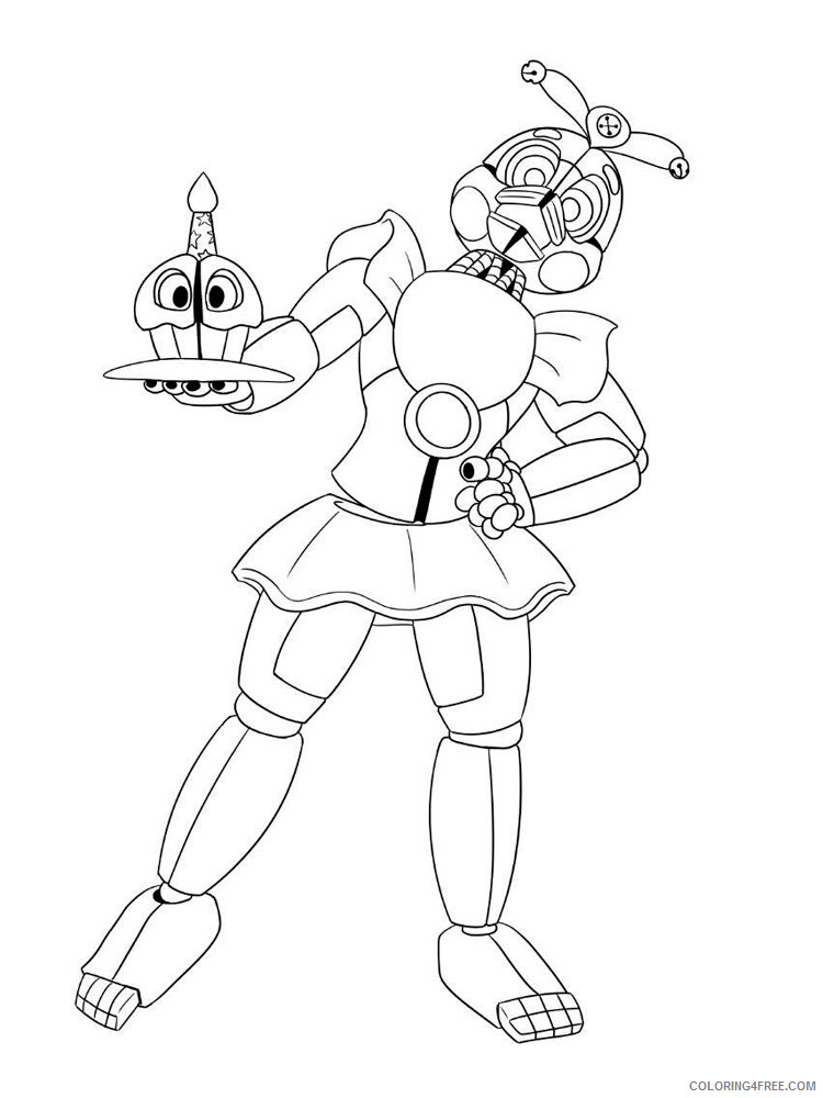 Animatronics Coloring Pages Cartoons animatronics chica 3 Printable 2020 0502 Coloring4free
