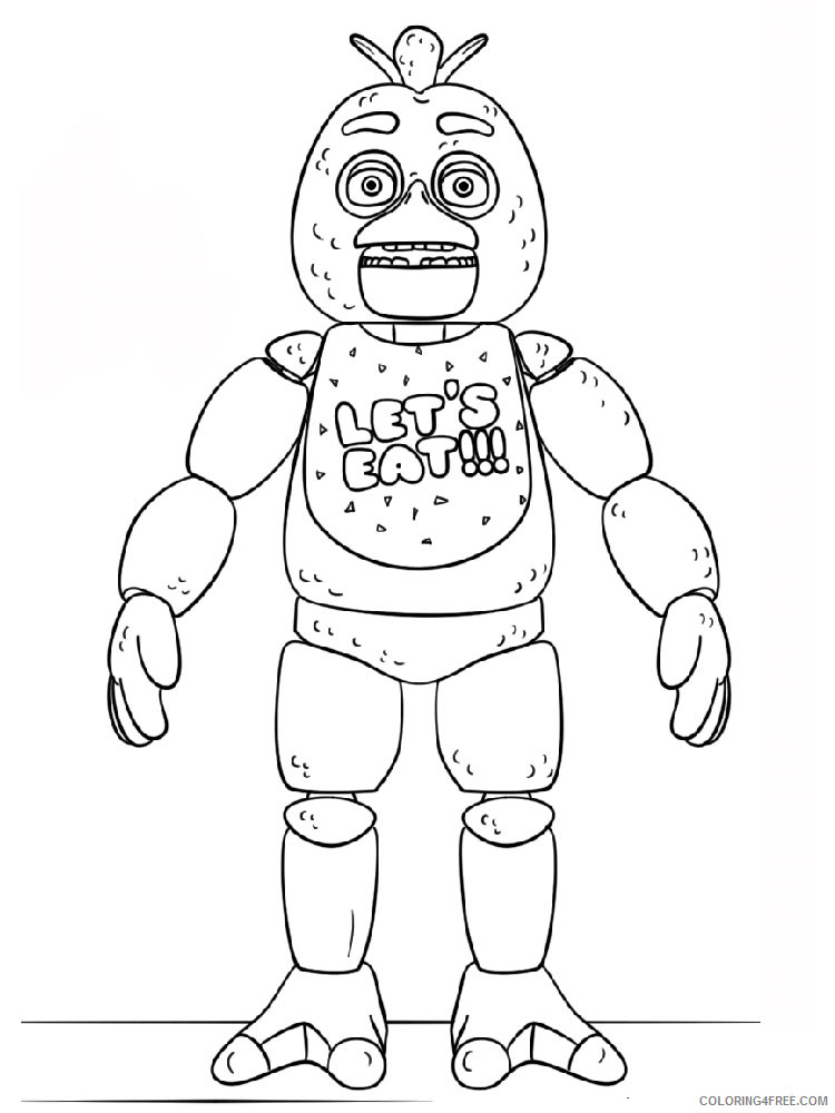 Animatronics Coloring Pages Cartoons animatronics chica 7 Printable 2020 0505 Coloring4free