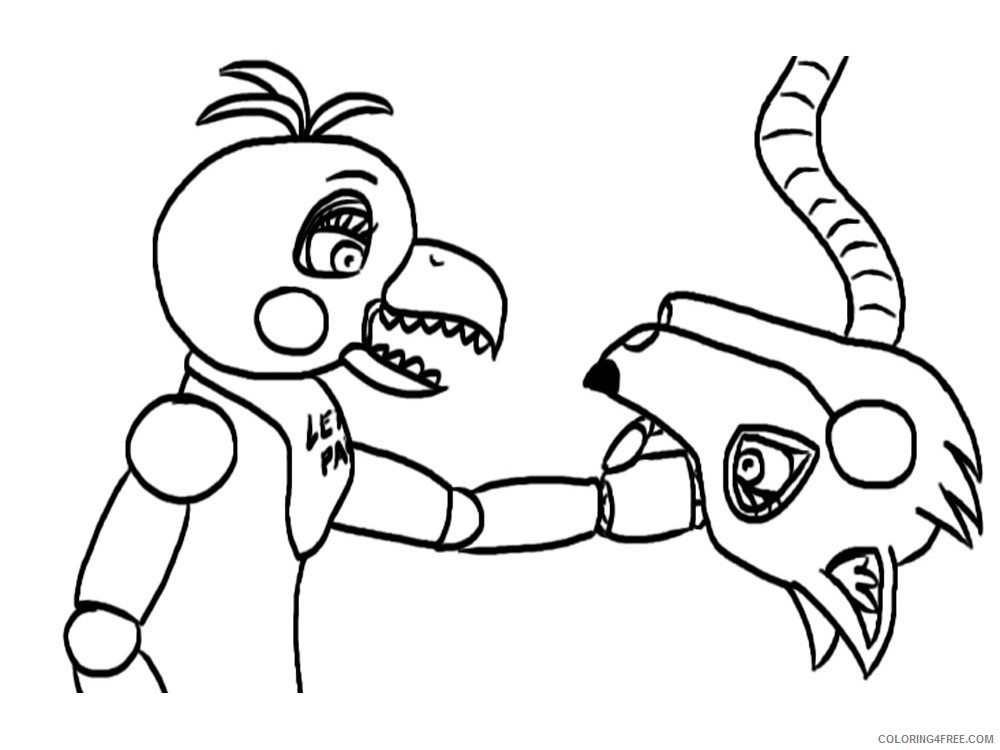 Animatronics Coloring Pages Cartoons animatronics chica 8 Printable 2020 0506 Coloring4free