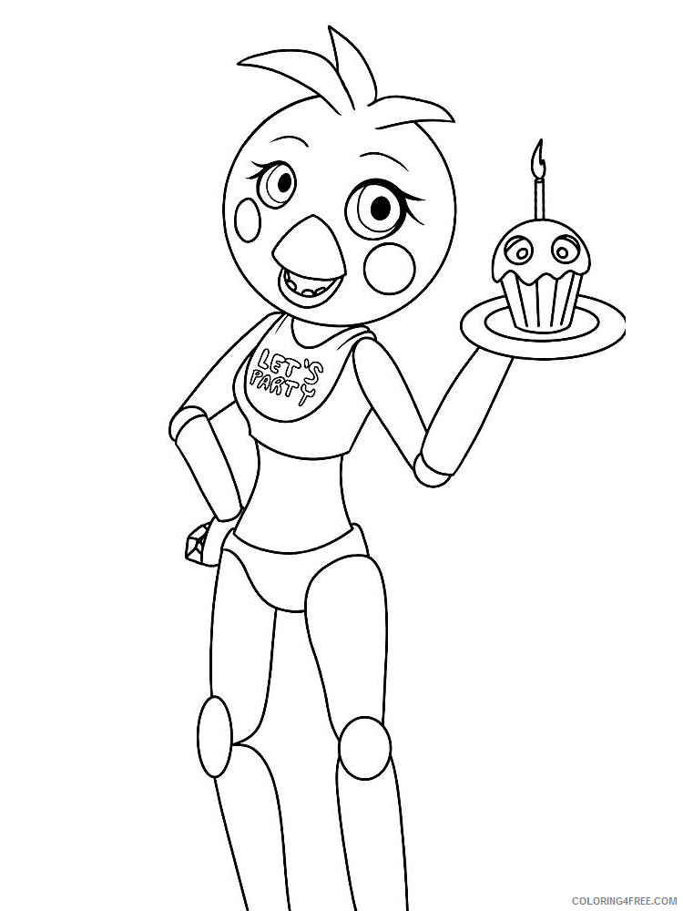 Animatronics Coloring Pages Cartoons animatronics chica 9 Printable 2020 0507 Coloring4free