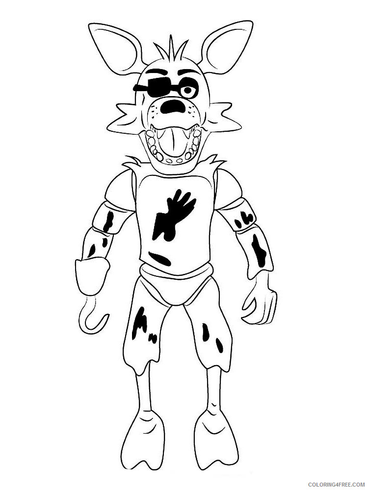 Animatronics Coloring Pages Cartoons Animatronics Foxy 7 Printable 2020 0533 Coloring4free Coloring4free Com