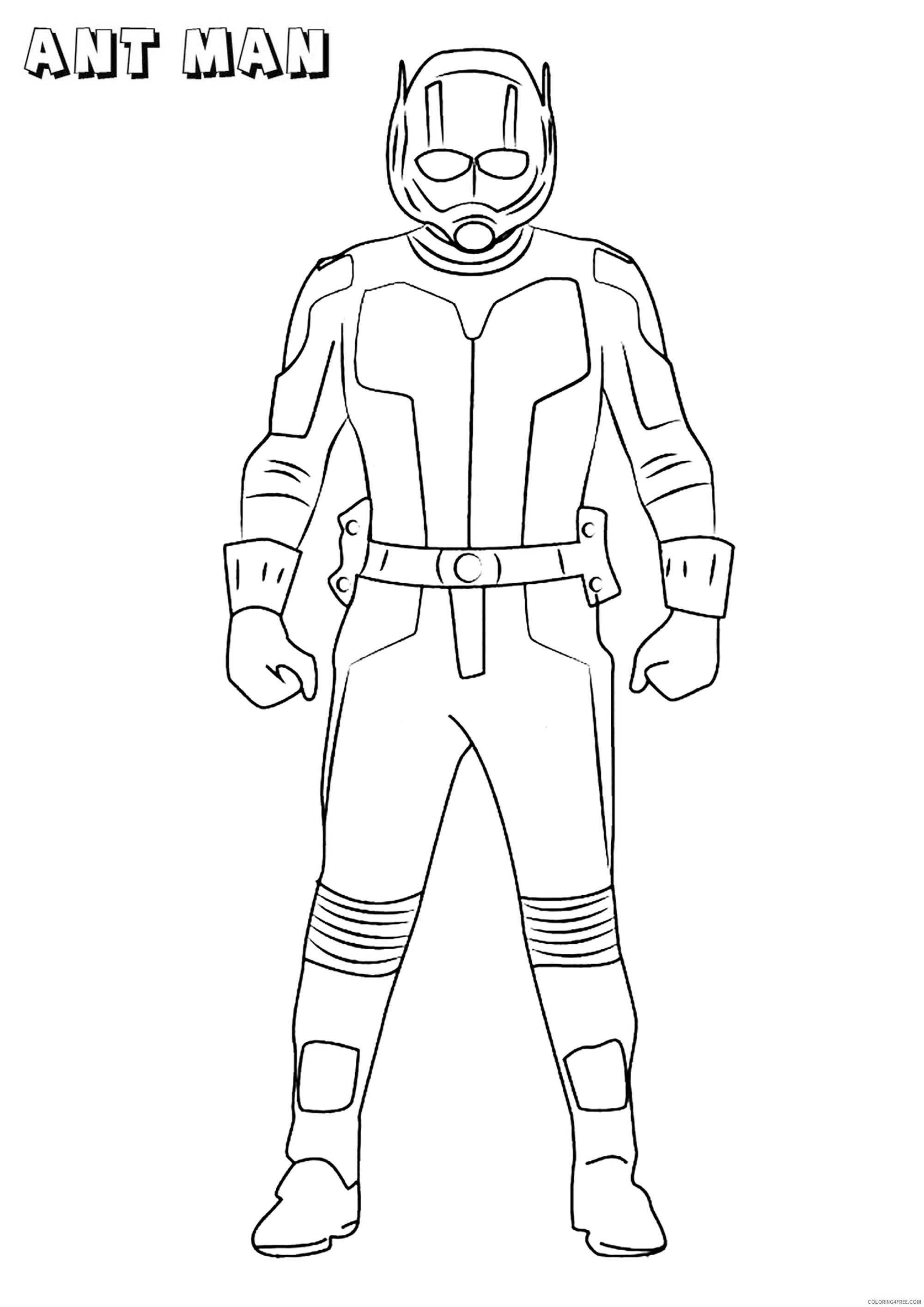 Ant Man Coloring Pages Superheroes Printable Coloring4free