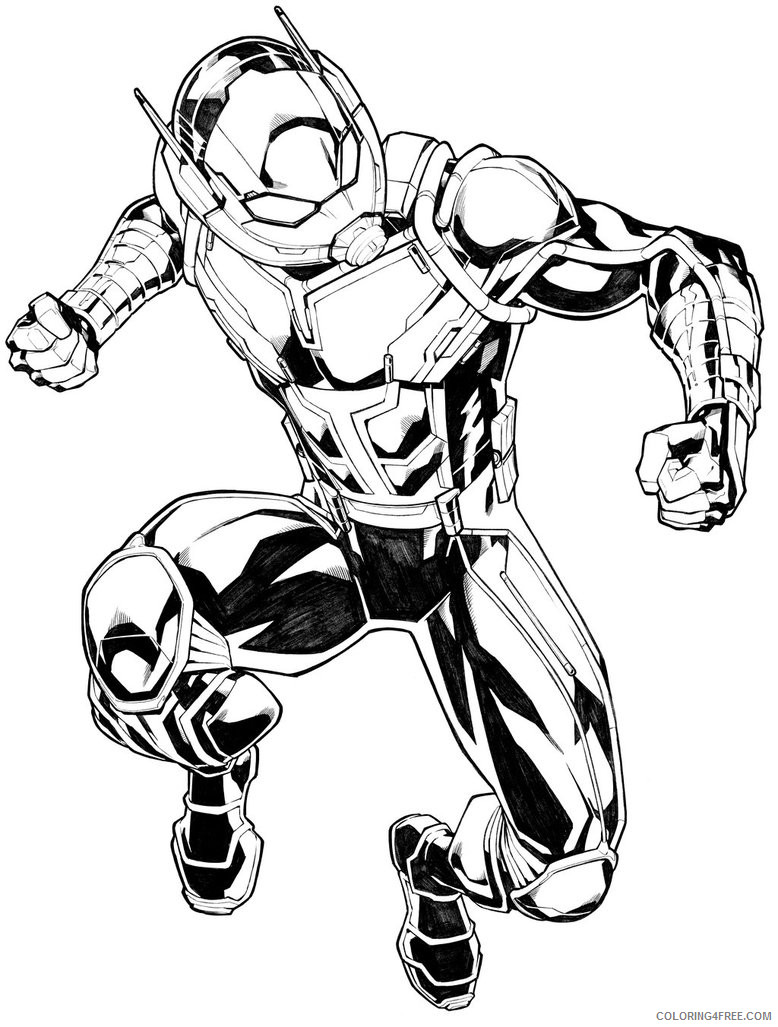 Ant Man Coloring Pages Superheroes Printable Coloring4free