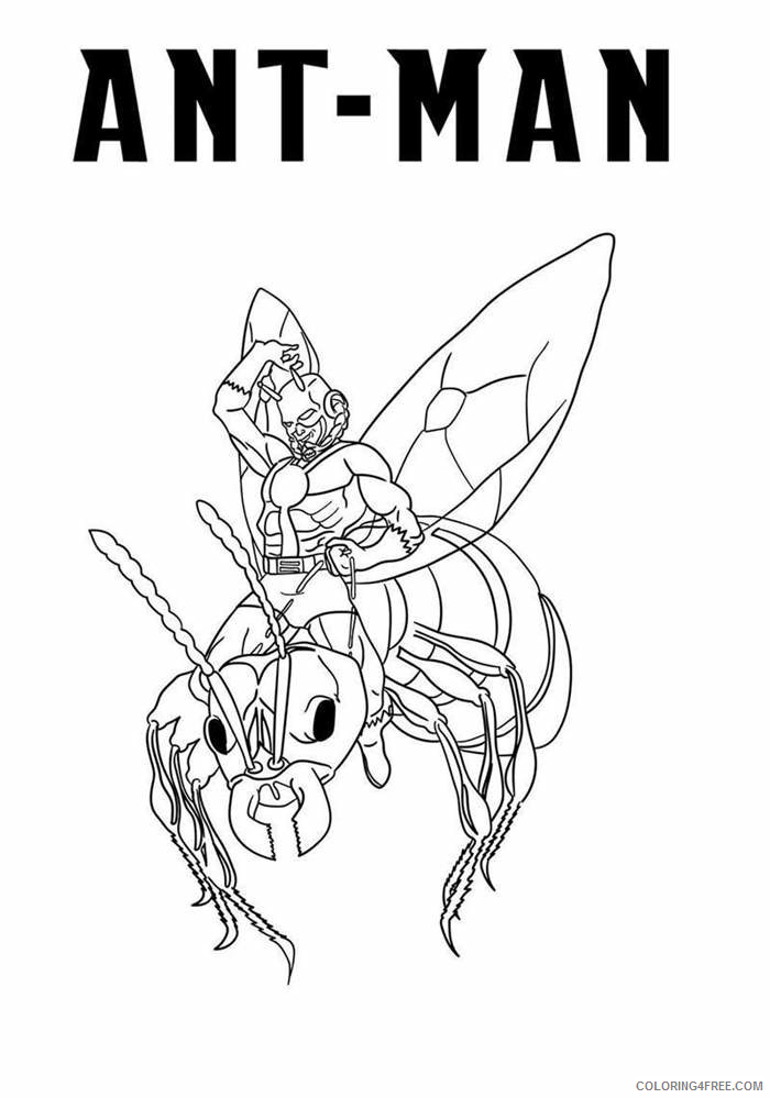 Ant Man Coloring Pages Superheroes Printable Coloring4free