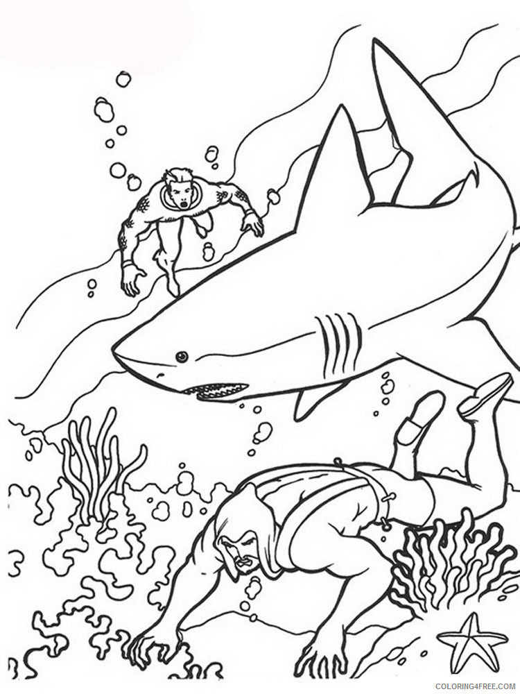 Aquaman Coloring Pages Superheroes Printable Coloring4free