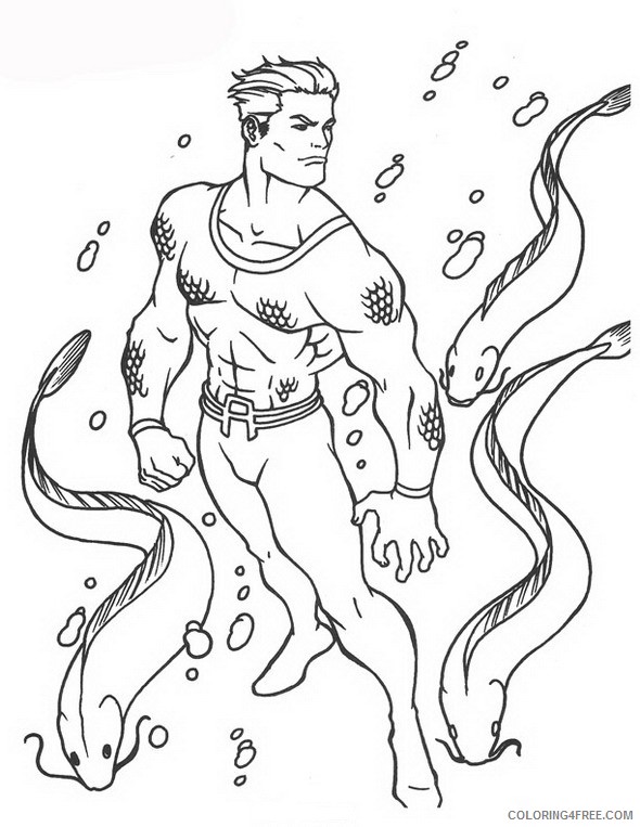Aquaman Coloring Pages Superheroes Printable Coloring4free