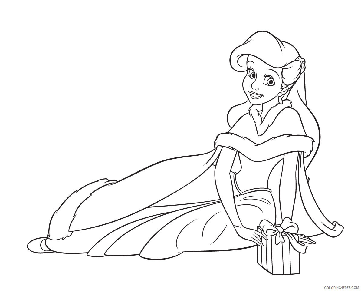 Ariel the Little Mermaid Coloring Pages Cartoons Ariel Disney Christmas Printable 2020 0564 Coloring4free