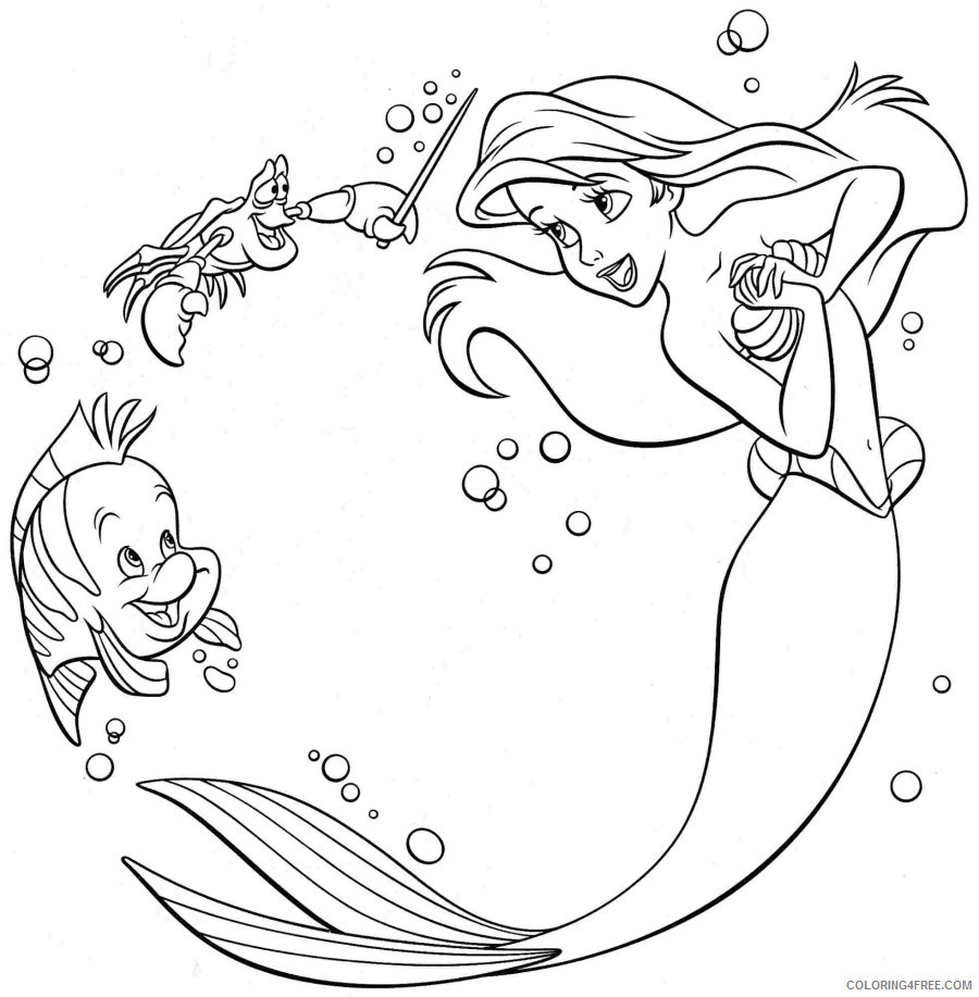 Ariel the Little Mermaid Coloring Pages Cartoons Ariel Little Mermaid Printable 2020 0574 Coloring4free