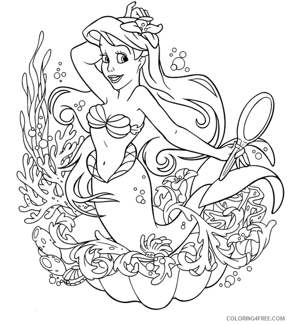 Ariel the Little Mermaid Coloring Pages Cartoons Ariel Printable 2020 0558 Coloring4free