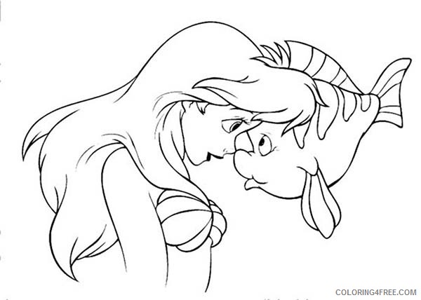 Ariel the Little Mermaid Coloring Pages Cartoons Ariel and Flouder Printable 2020 0544 Coloring4free