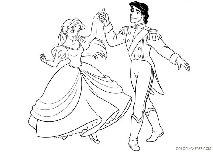 Ariel the Little Mermaid Coloring Pages Cartoons Ariel and prince Printable 2020 0550 Coloring4free