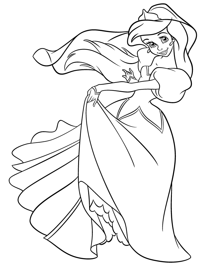Ariel the Little Mermaid Coloring Pages Cartoons Ariel with Feet Printable 2020 0587 Coloring4free