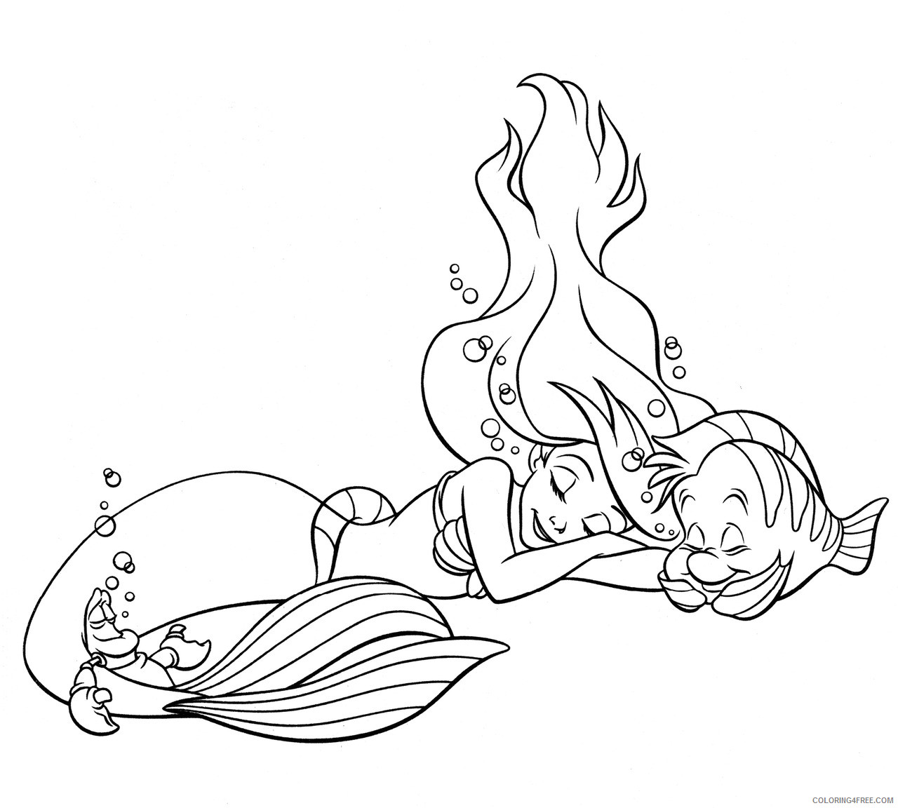 Ariel the Little Mermaid Coloring Pages Cartoons Free Ariel Printable 2020 0594 Coloring4free