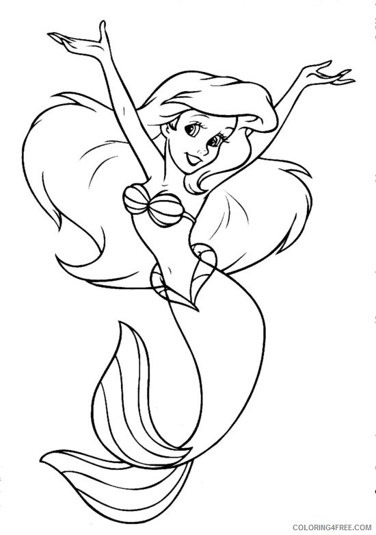 Ariel the Little Mermaid Coloring Pages Cartoons Little Mermaid Ariel Sheets Printable 2020 0600 Coloring4free