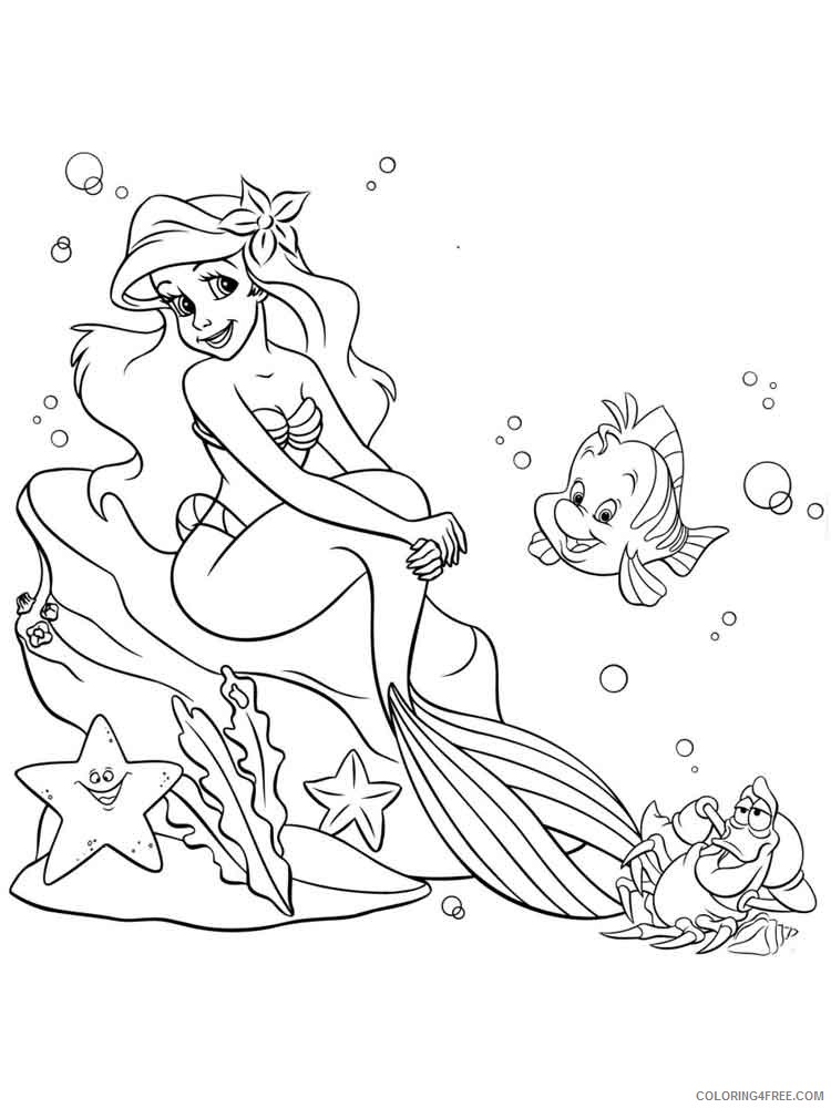 Ariel The Little Mermaid Coloring Pages Cartoons Ariel The Little Mermaid 19 Printable 2020 0581 Coloring4free Coloring4free Com