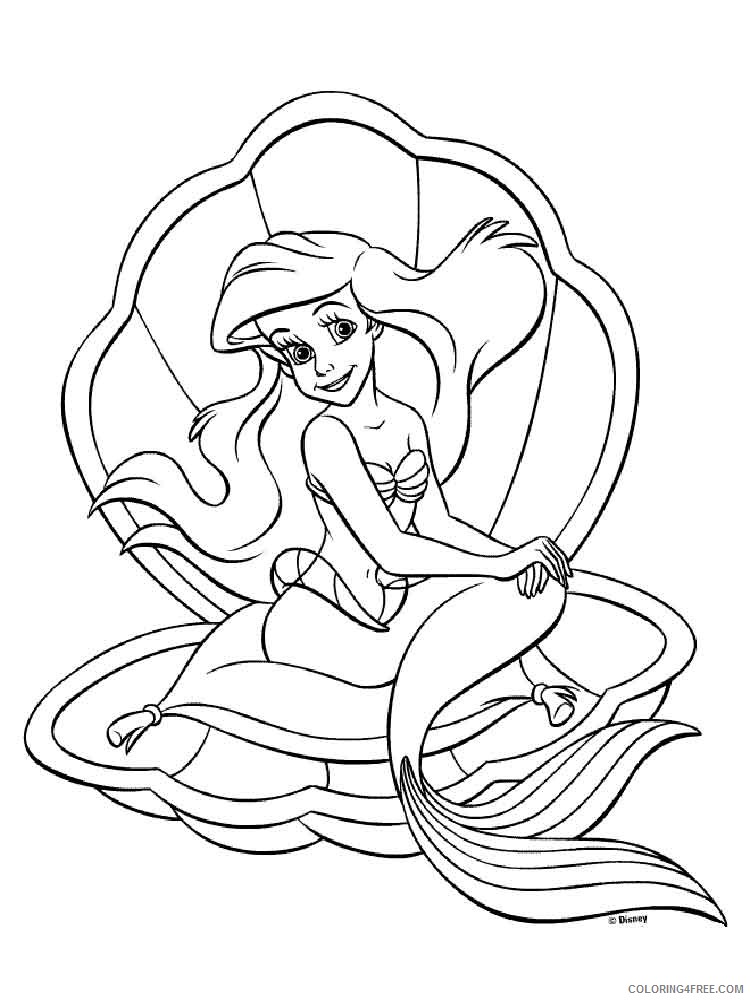 Ariel the Little Mermaid Coloring Pages Cartoons ariel the little mermaid 3 Printable 2020 0582 Coloring4free