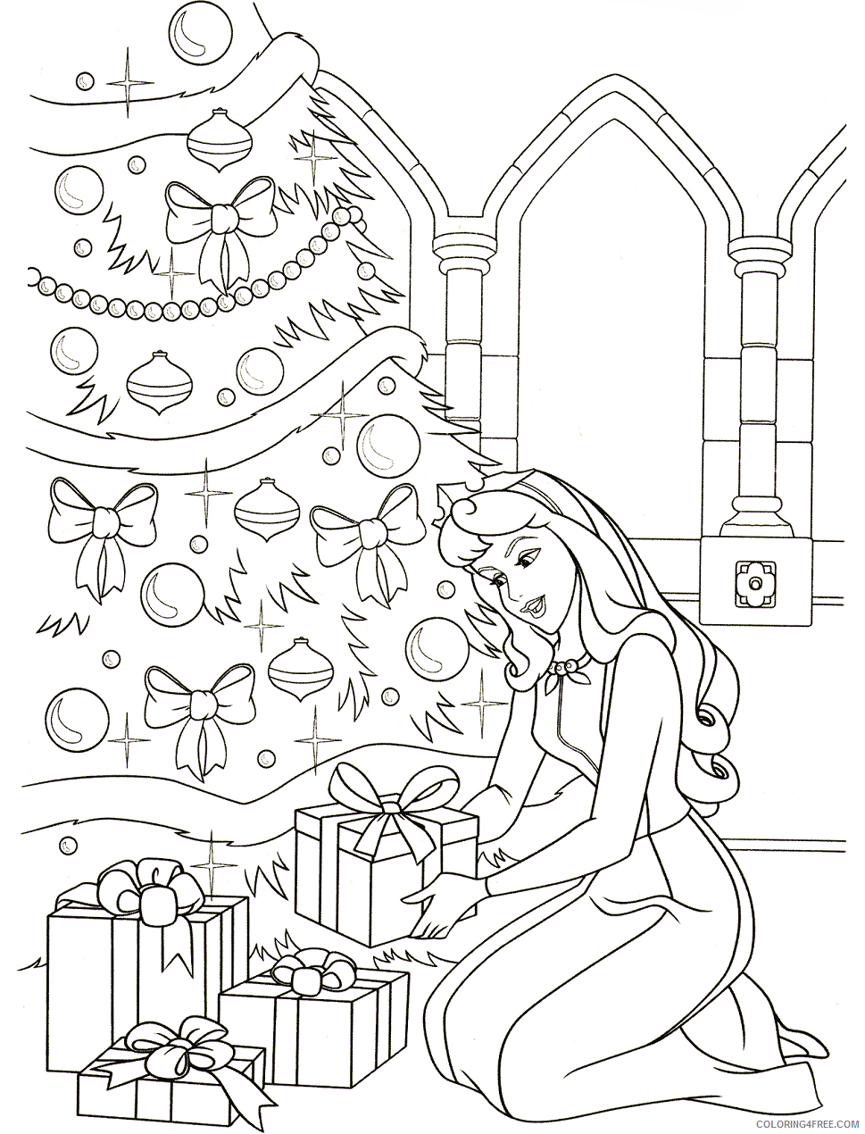 Aurora Coloring Pages Cartoons 1567238375_aurora_on_christmas a4 Printable 2020 0832 Coloring4free