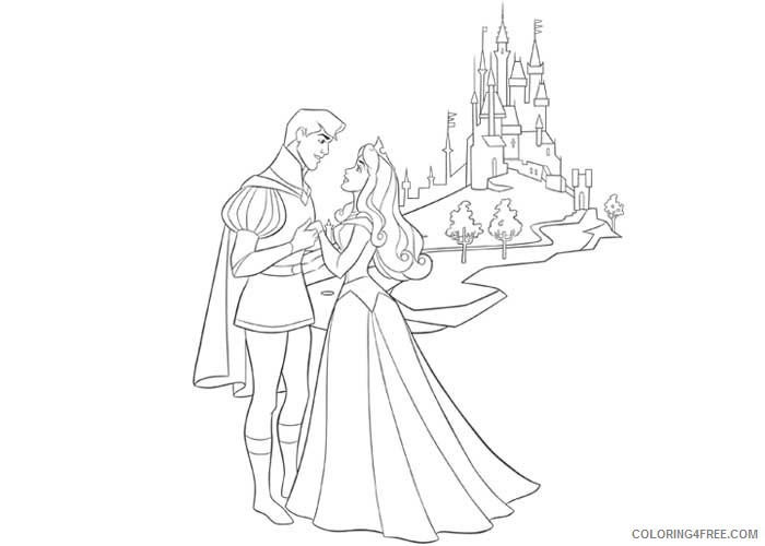 Aurora Coloring Pages Cartoons Aurora and prince Printable 2020 0838 Coloring4free