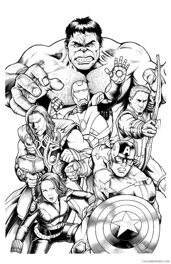 Avengers Coloring Pages Superheroes Printable Coloring4free