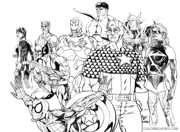 Avengers Coloring Pages Superheroes Printable Coloring4free